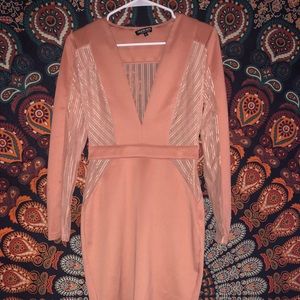 Coral sheer dress